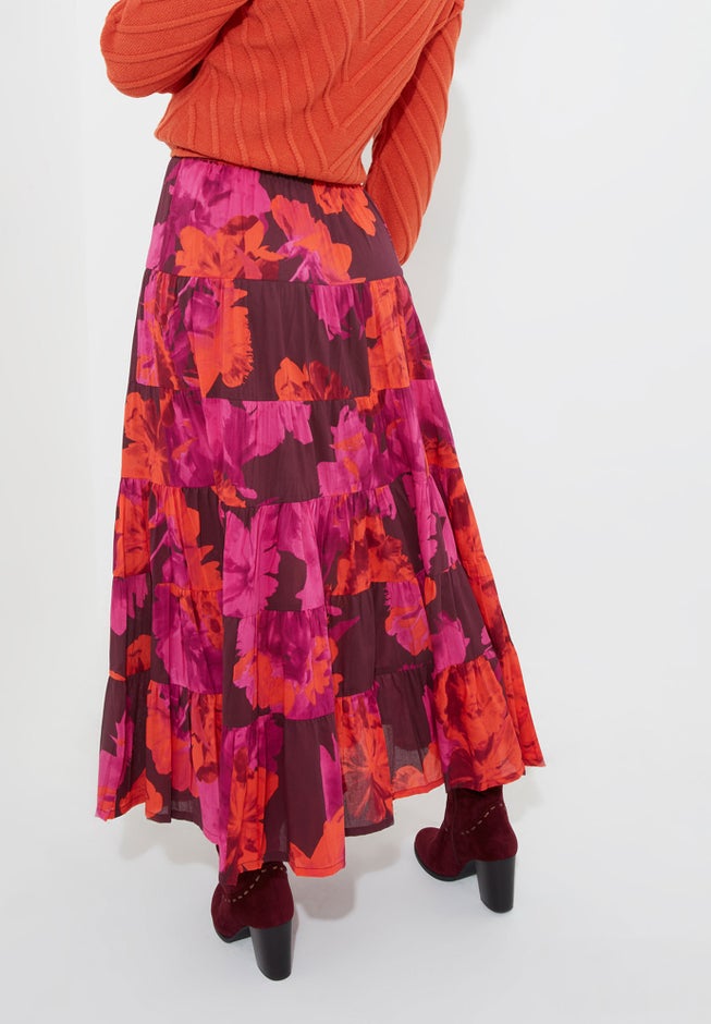 Tiered Midi Skirt image number 1