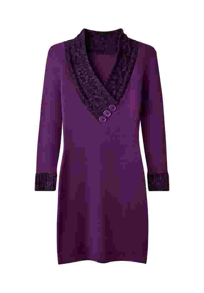 Cable V-Neck Sweater Dress image number 2