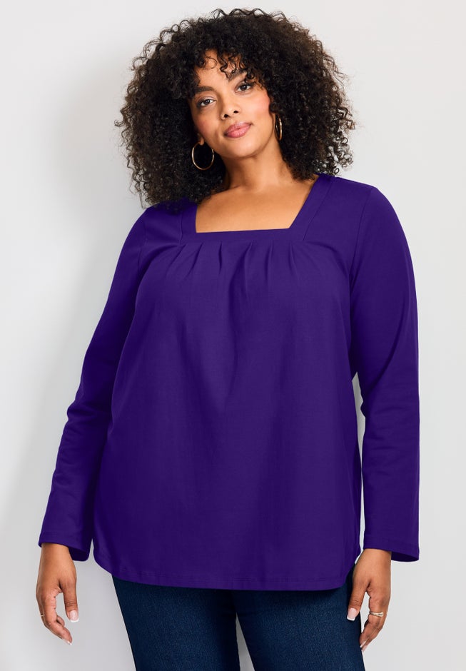 Square Neck Pleated Tunic image number 0