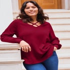 V-Neck Criss-Cross Top image number null