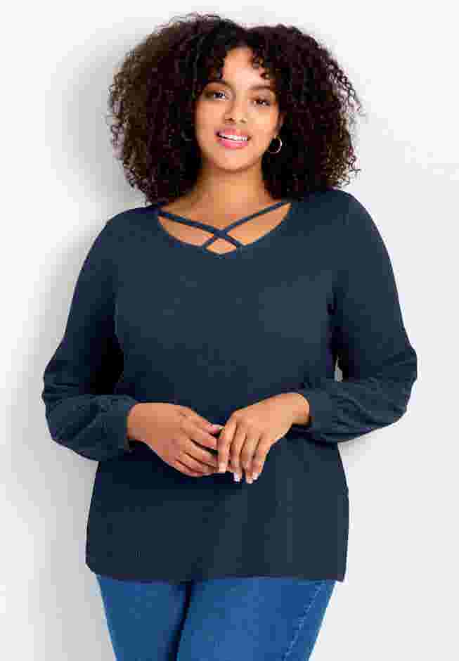 V-Neck Criss-Cross Top image number 0