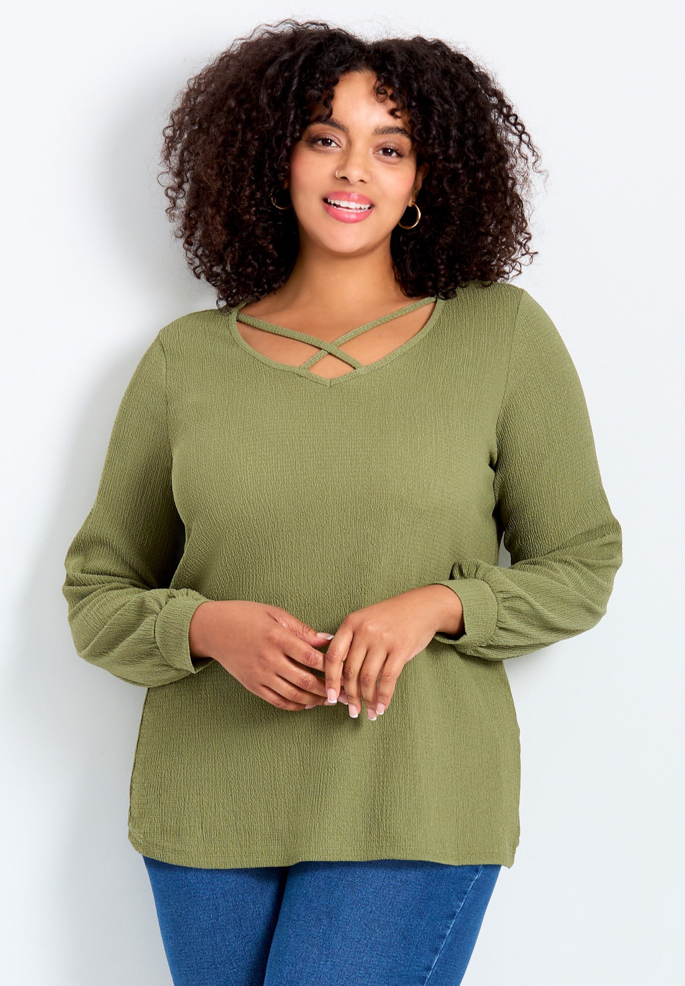 V-Neck Criss-Cross Top image number 0