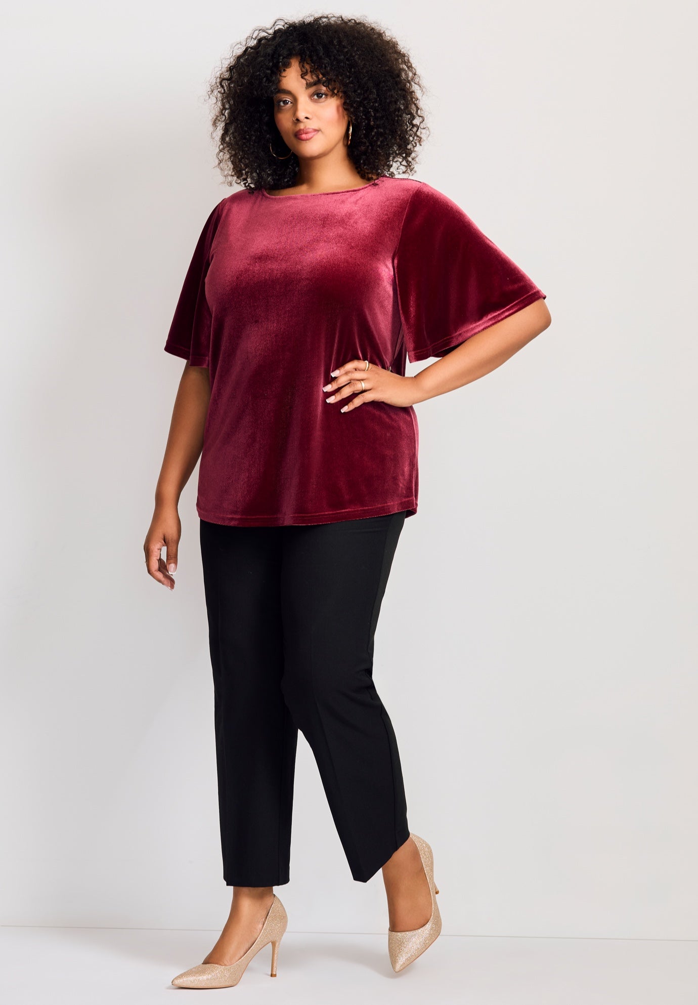 Kimono Velour Sleeve Tee image number 0
