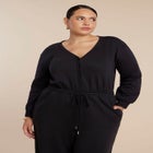 Button Up Long Sleeve Jumpsuit image number null