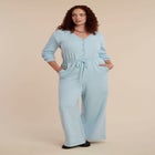Button Up Long Sleeve Jumpsuit image number null
