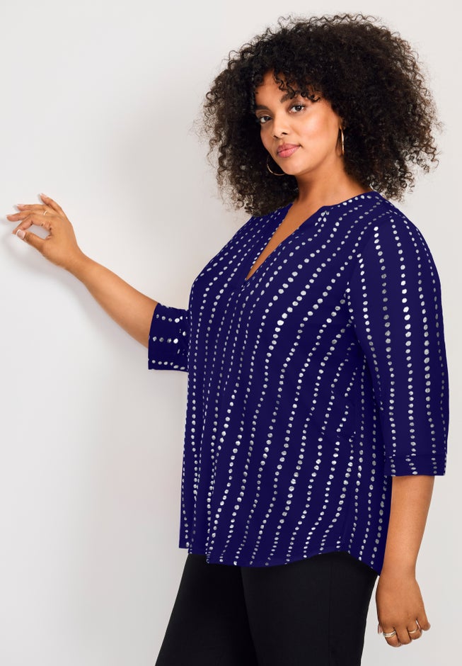 Split-Neck Foil Top image number 2