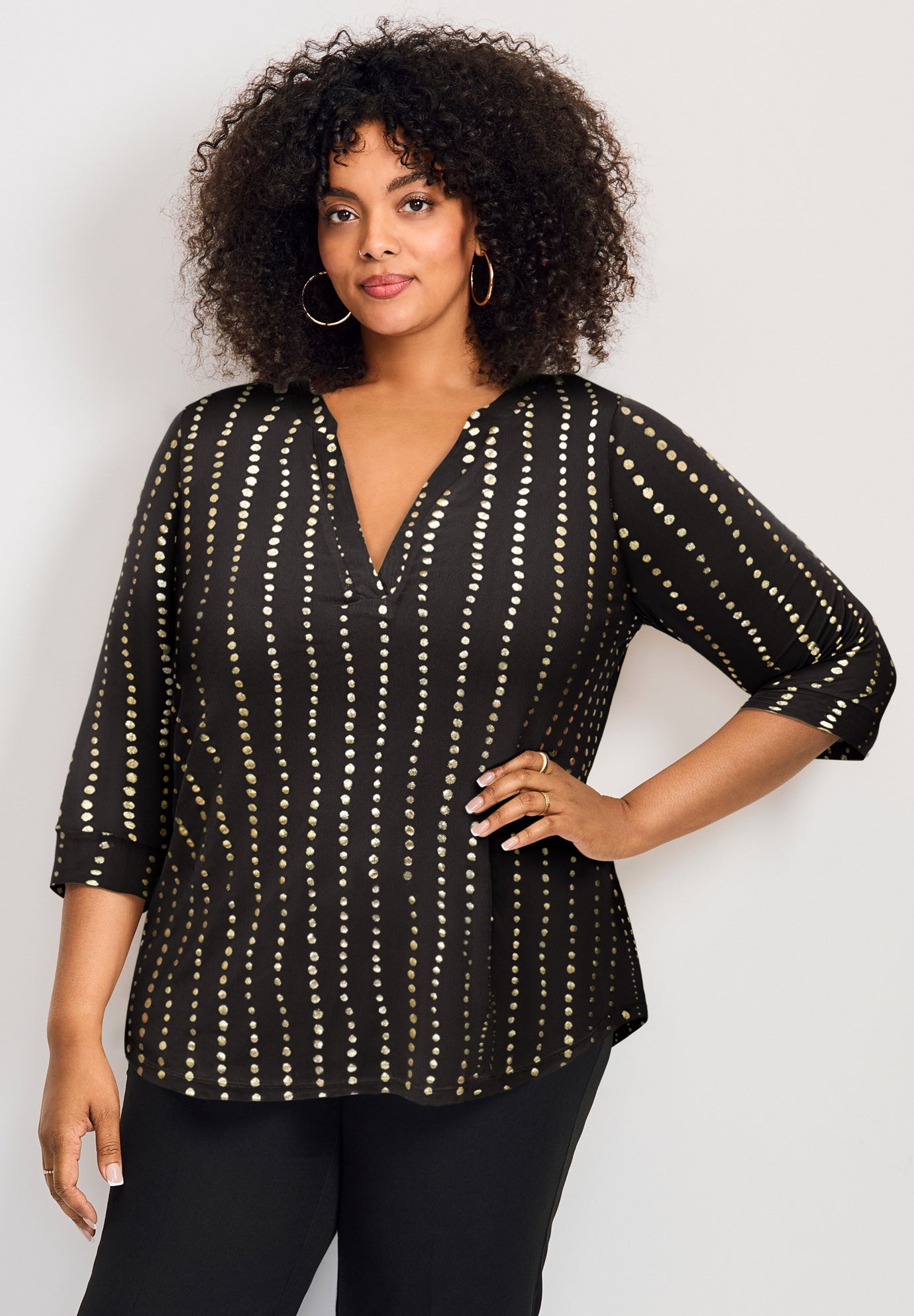 Split-Neck Foil Top image number 0