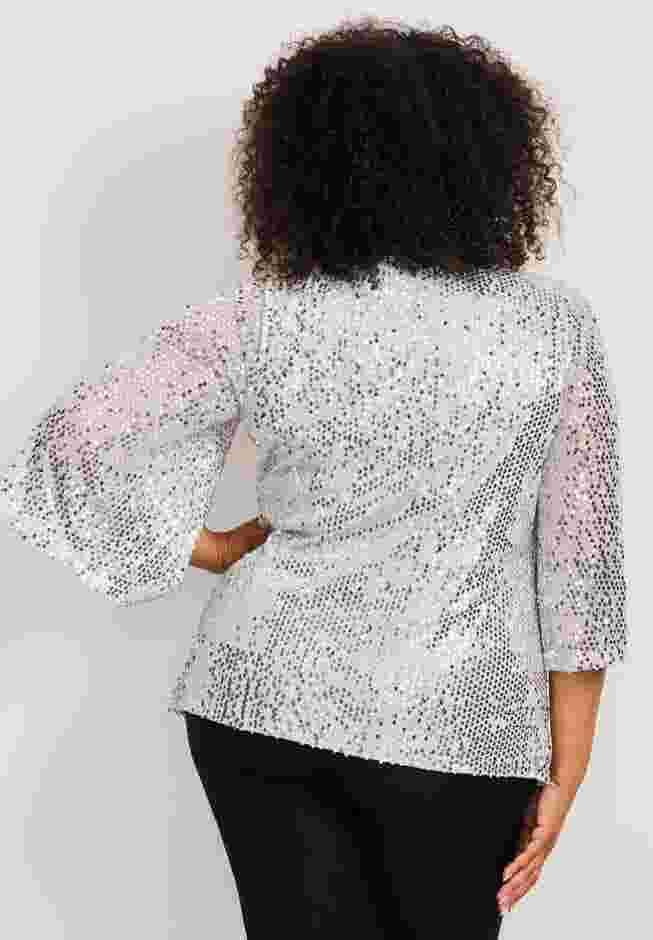 Faux Wrap Sequin Top image number 1