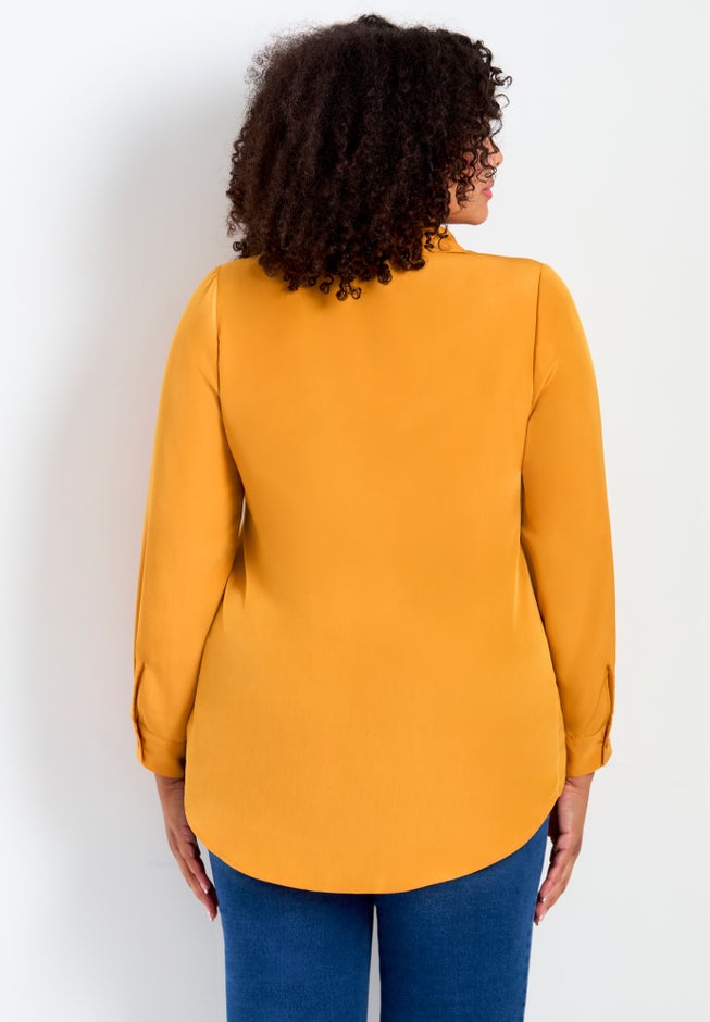 Pleated Button Down Shirt image number 1