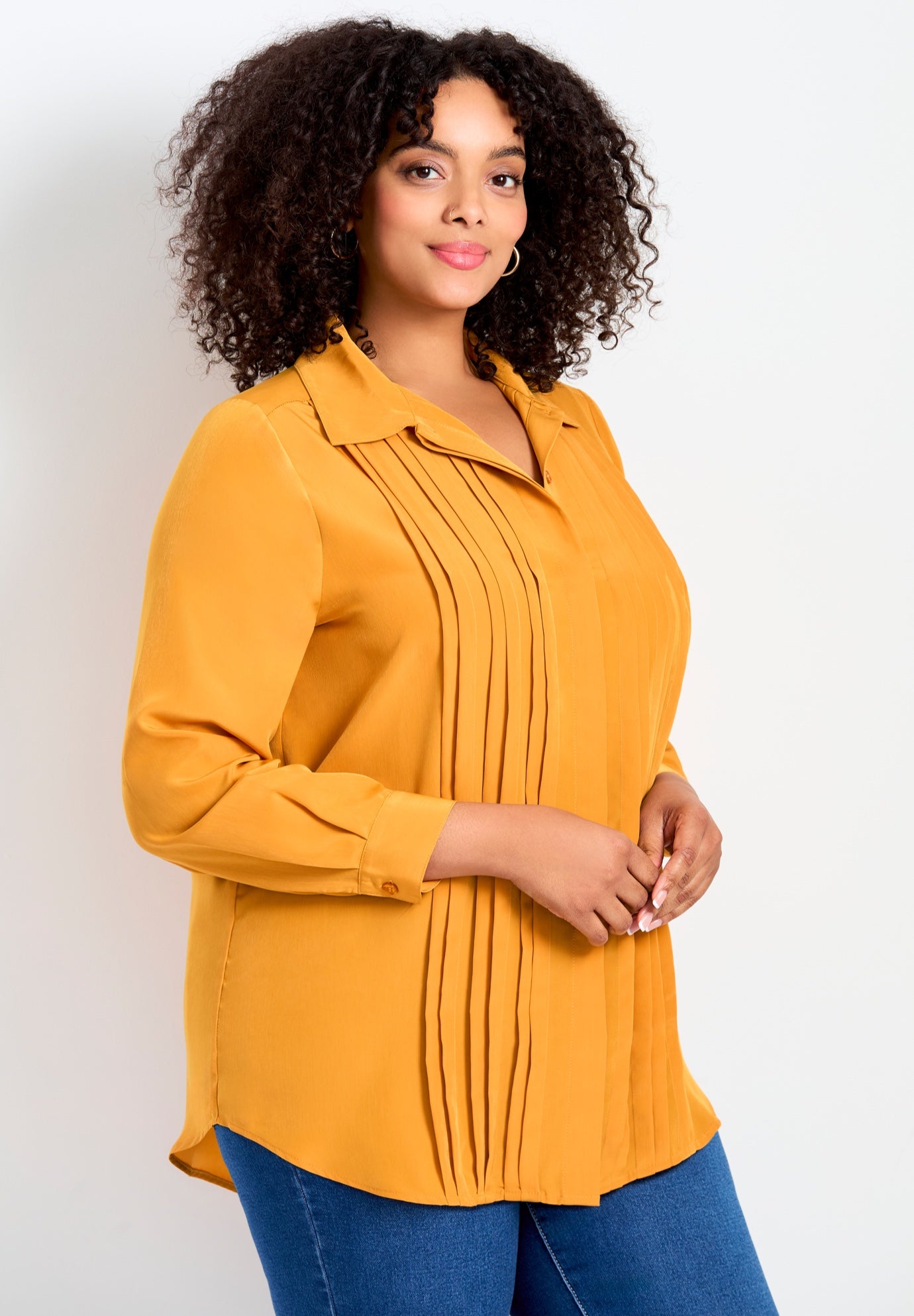 Pleated Button Down Shirt image number 2