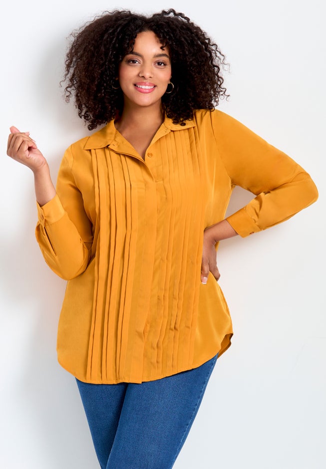 Pleated Button Down Shirt image number 0