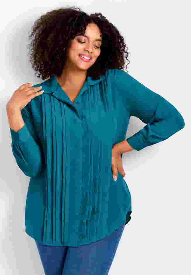 Pleated Button Down Shirt image number 0