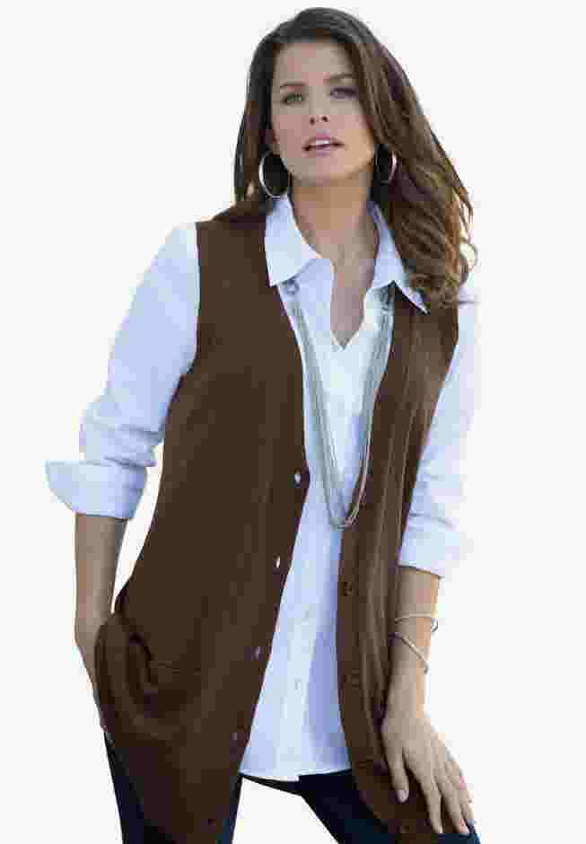 Fine Gauge Drop Needle Sweater Vest image number 0