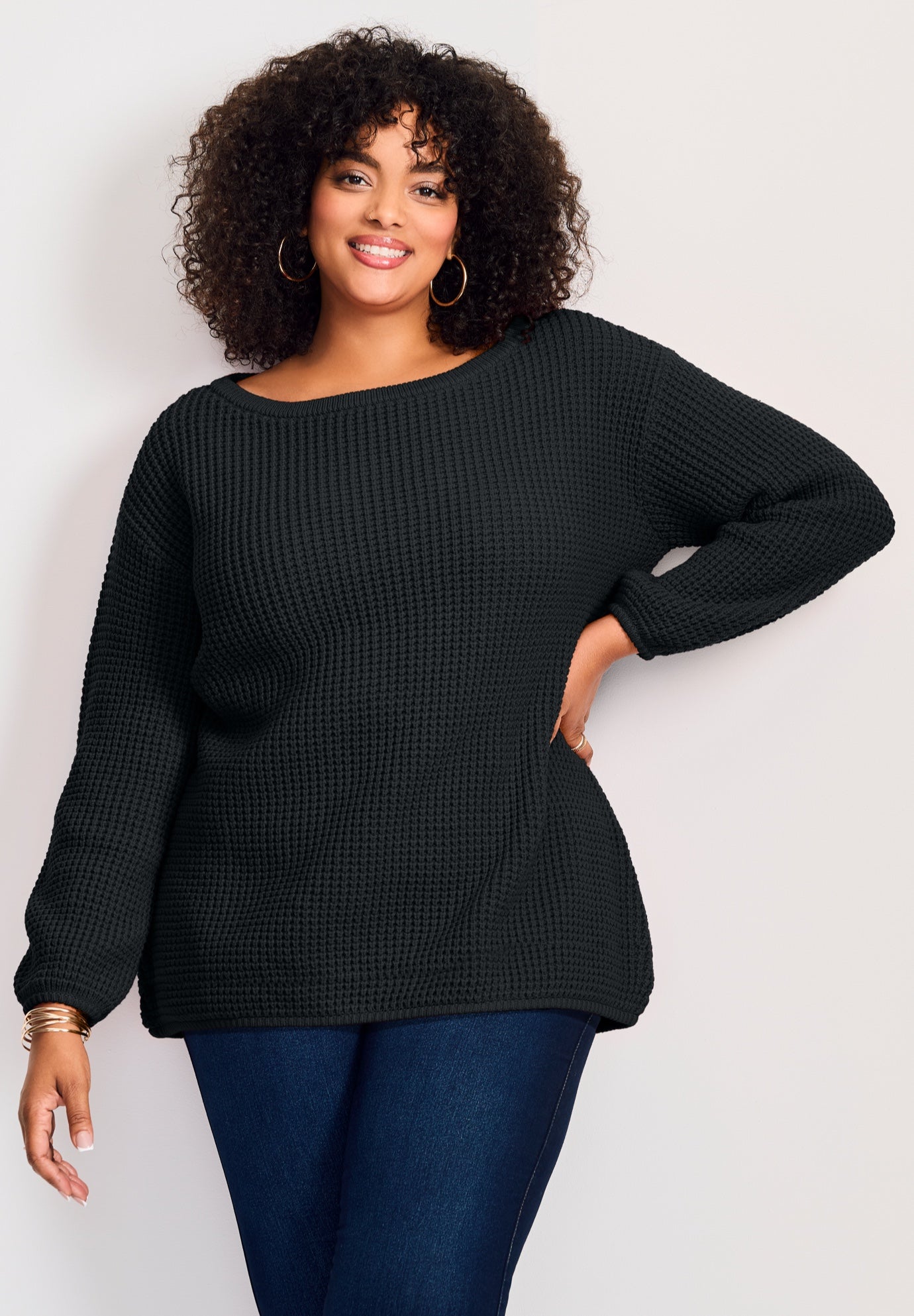 Waffle Stitch Pullover Sweater image number 0