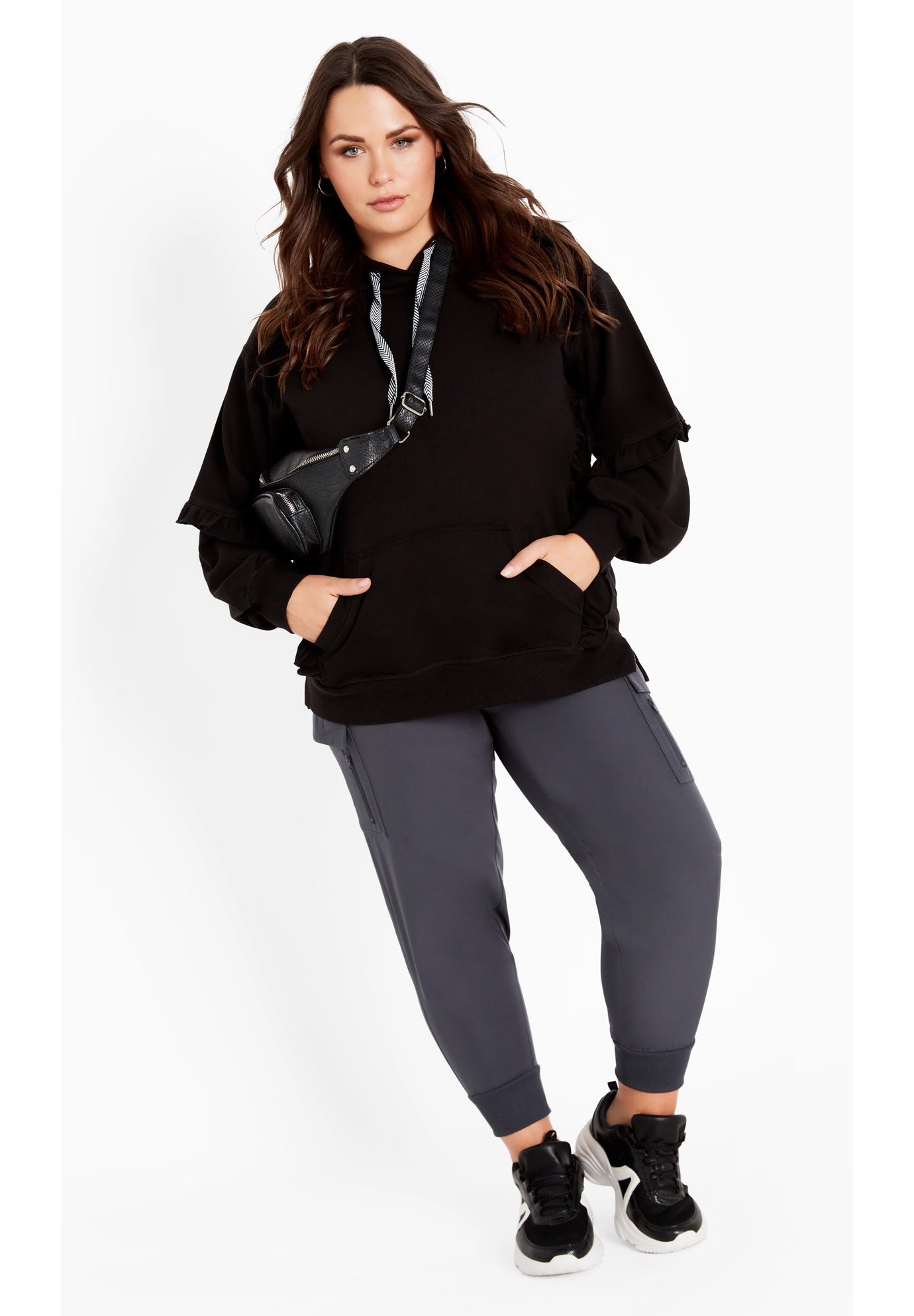 Frill Eggplant Hoodie image number 1