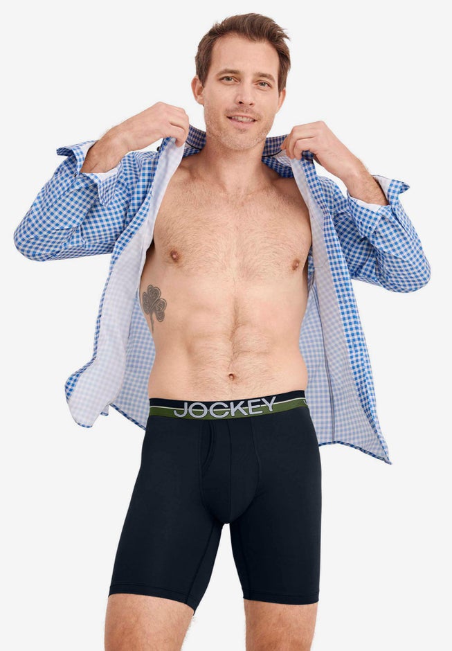 Jockey Infinite Cool Microfiber Stretch 8" Long Leg Boxer Brief - 2 Pack image number null