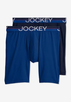 Jockey Infinite Cool Microfiber Stretch 8" Long Leg Boxer Brief - 2 Pack
