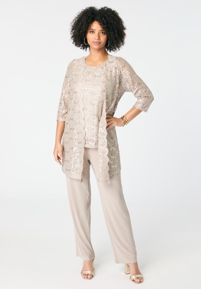 Three-Piece Lace Pant Set image number 0