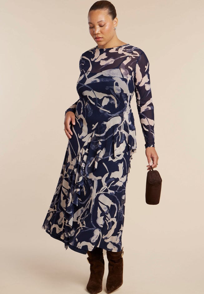 Asym Printed Midi Dress image number 1