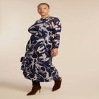 Asym Printed Midi Dress image number null