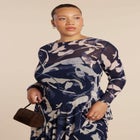 Asym Printed Midi Dress image number null