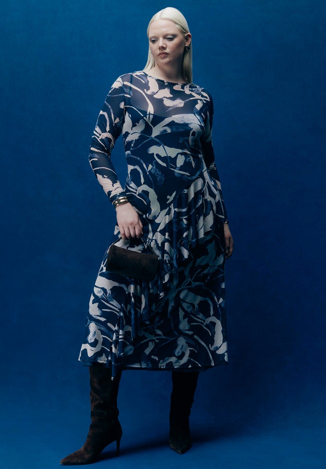 Asym Printed Midi Dress image number 0