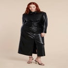 Faux Leather Shirt Dress image number null