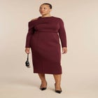 Drape Effect Midi Dress image number null