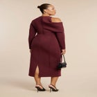 Drape Effect Midi Dress image number null