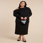 Drape Effect Midi Dress image number null