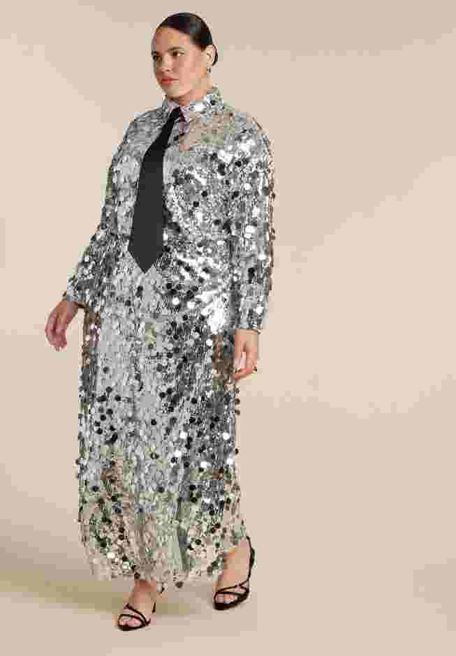 Sequin Shirt Dress image number 1