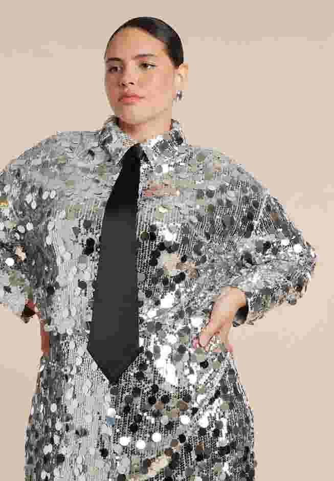 Sequin Shirt Dress image number 3