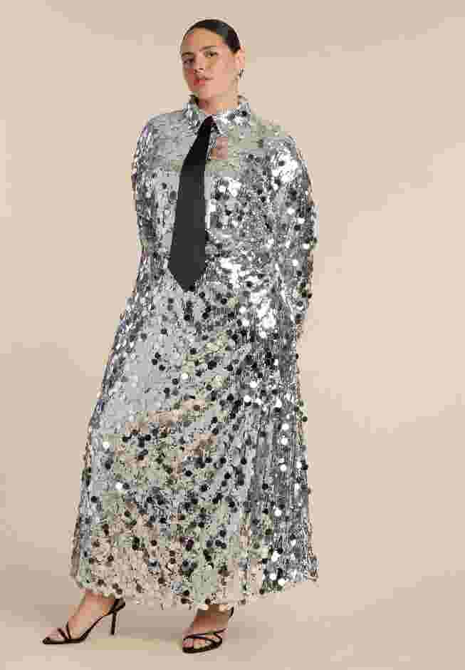 Sequin Shirt Dress image number 4