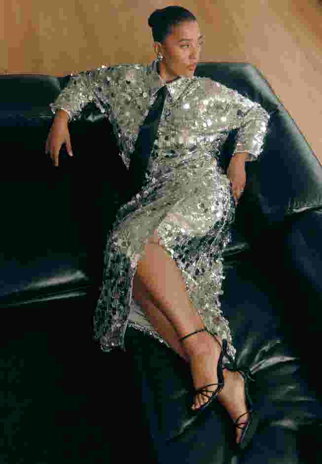 Sequin Shirt Dress image number 5