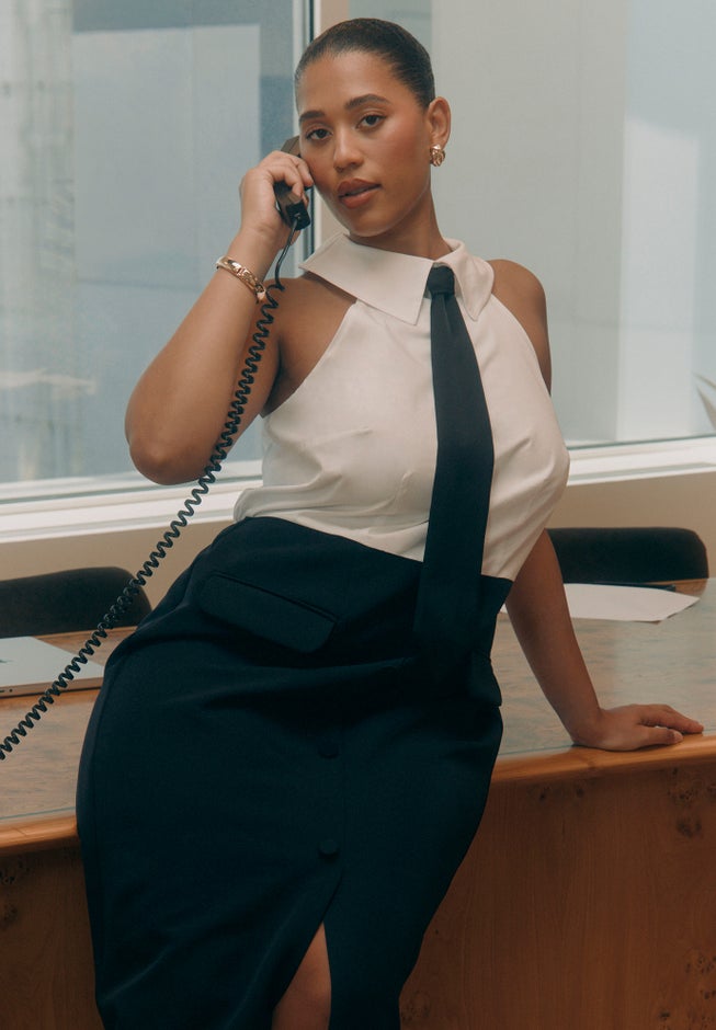 Tie Detail Midi Dress image number 5