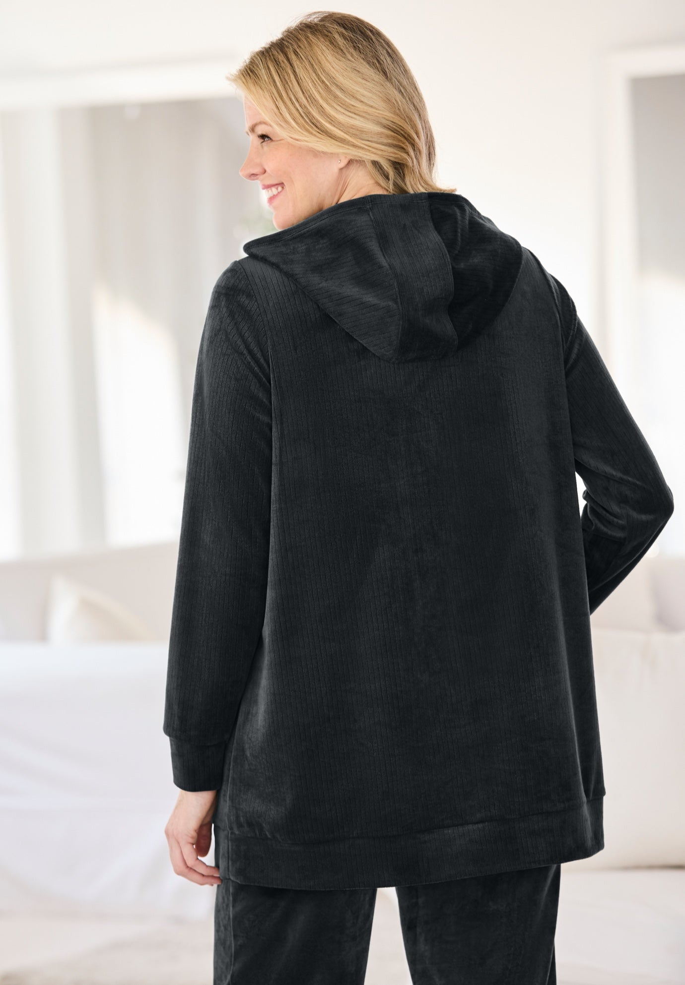 Velour Hoodie Sweatshirt image number 1