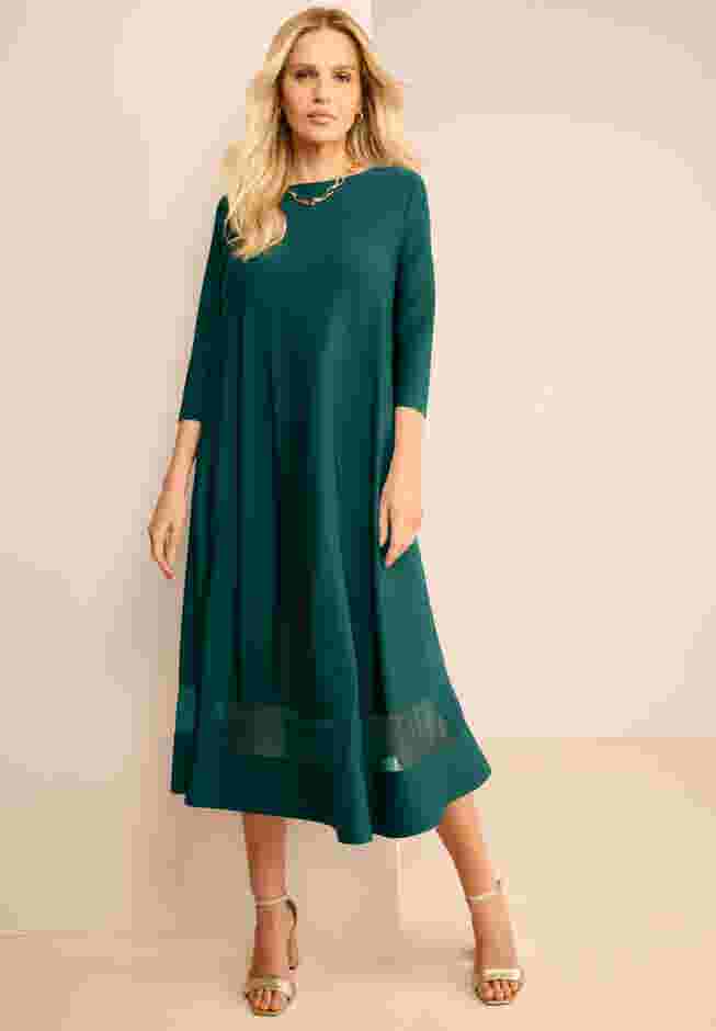 Mesh Boatneck Swing Dress image number 0