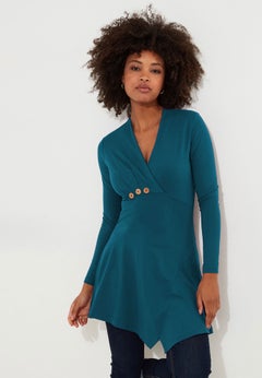Stretch Knit Asymmetrical Tunic