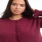 Ruffle Hem Buttoned Sweater image number 1