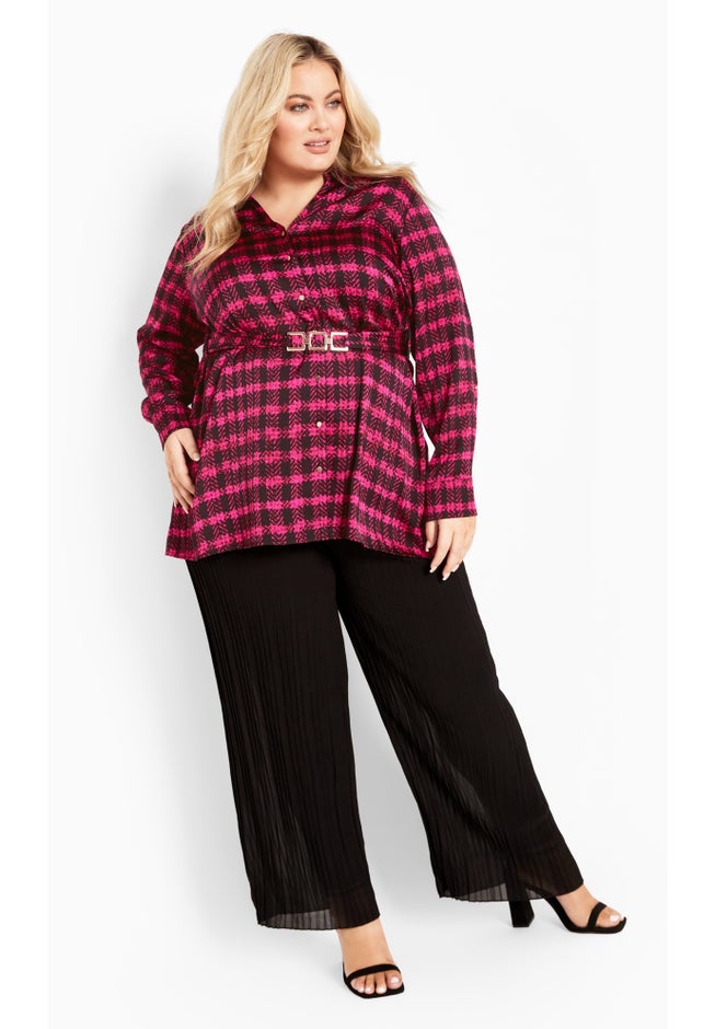 Eva Longline Gold Waist Belt Print Shirt image number 2