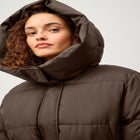 Long Belted Puffer with Hood image number null