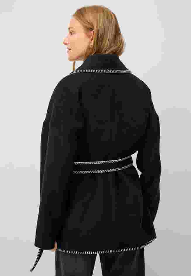 Wrap Jacket With Whipstitch Trim image number 1