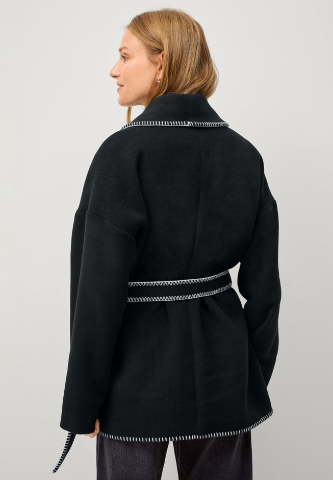 Wrap Jacket With Whipstitch Trim image number 1