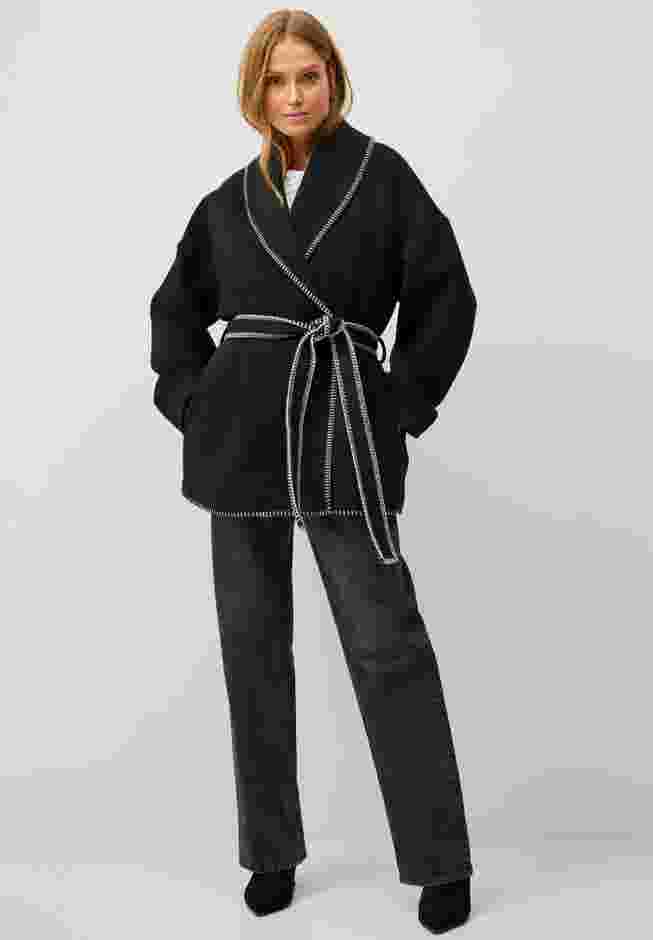 Wrap Jacket With Whipstitch Trim image number 3