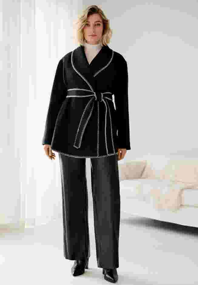 Wrap Jacket With Whipstitch Trim image number 0
