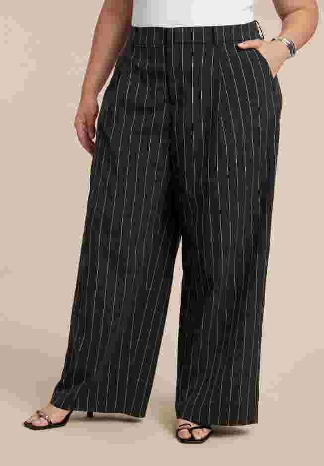 Wide Leg Pinstripe Trouser image number 1