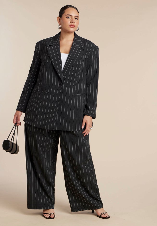 Wide Leg Pinstripe Trouser image number 3