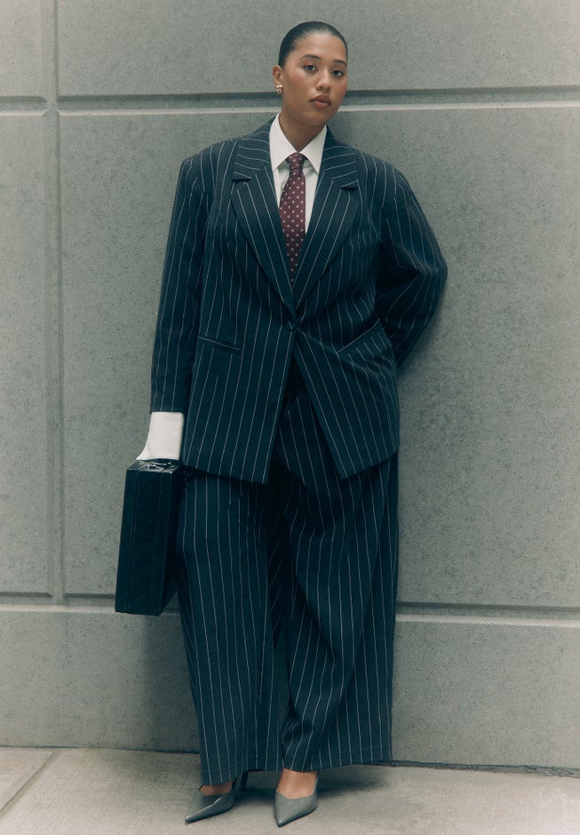 Wide Leg Pinstripe Trouser image number 4