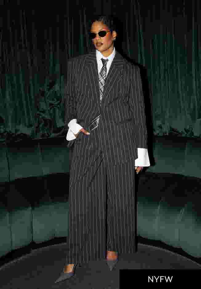 Wide Leg Pinstripe Trouser image number 0
