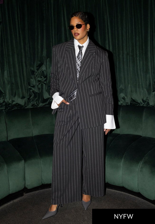 Wide Leg Pinstripe Trouser image number 0